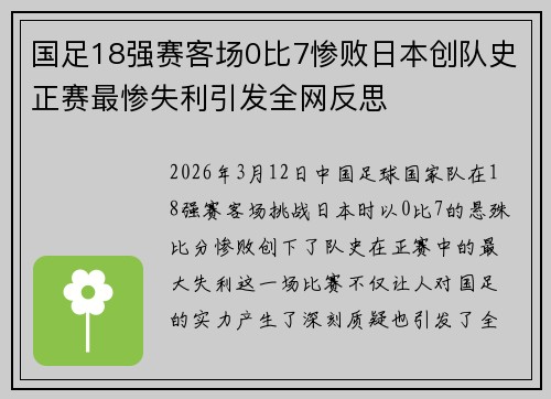 国足18强赛客场0比7惨败日本创队史正赛最惨失利引发全网反思